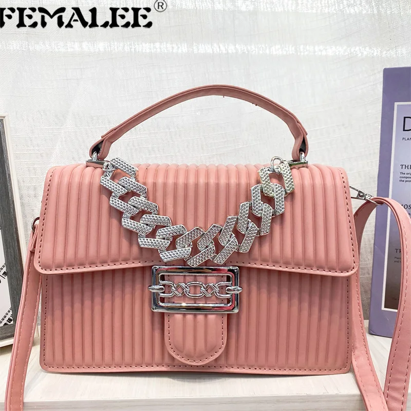 

Женские дизайнерские сумки в полоску с блокировкой, роскошные акриловые кошельки на плечо с цепочками и ручками, кошельки с клапаном, 2022