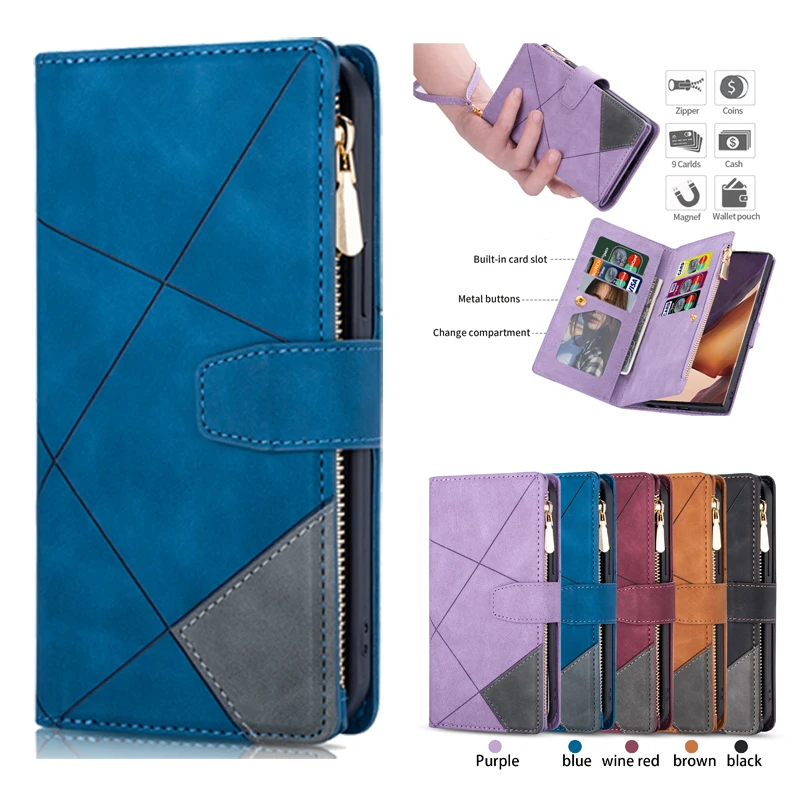 

Zipper Leather Wallet Case For Huawei P30 lite Case P40 P20 Lite Pro P Smart Y6 Y7 2019 Multi Card Slot Stand Flip Phone Cover