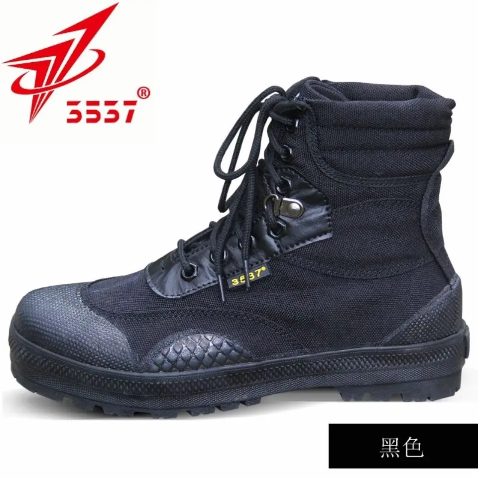 Men 'S High-Top Training Shoes Labor Protection Four Seasons Camouflage Tactical Canvas Wear-Resistant Rubber Hiking Shoes