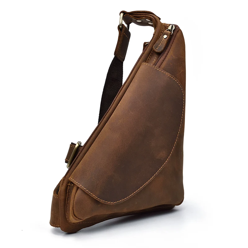 2022 New Sling Bag Men's Genuine Leather Chest Bag Casual Men's Shoulder Bag Outdoor Travel Bags For Men Cowhide Crossbody Pack
