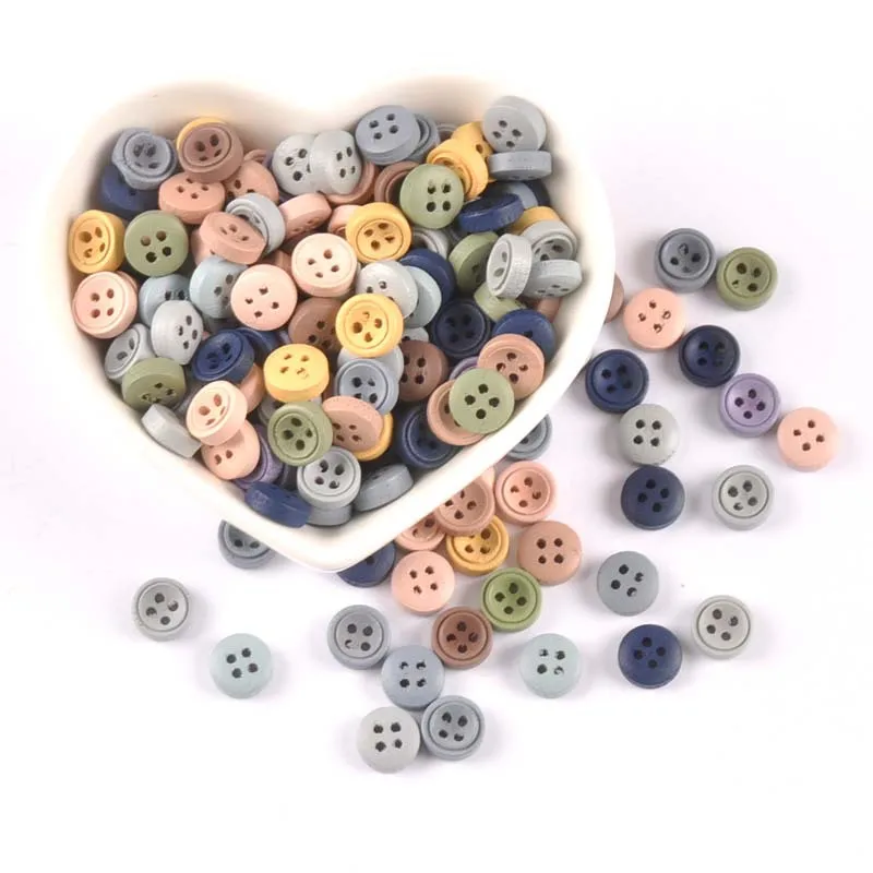 

1000pcs Round Wood 9mm Pastel Mixed Buttons Sewing Accessorie With 4 Holes For Scrapbooking Embellishments DIY Crafts