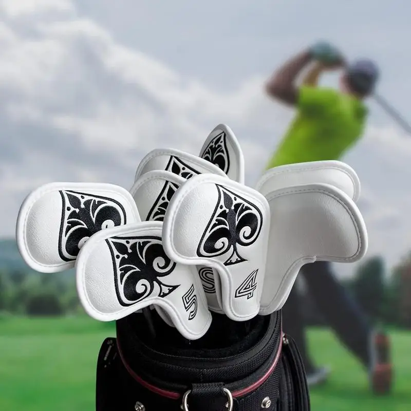 

Golf Iron Head Covers 10pcs Iron Protectors Golf Clubs Head Case PU Waterproof Golfer Accessories For Most Golf Irons 4-9PASX