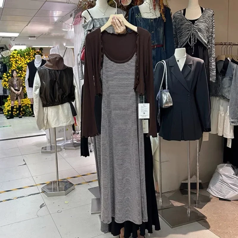 2024 Новый женский костюм-платье комплект из 2 предметов осенняя коллекция Salt-Tone