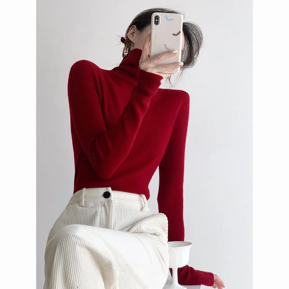 

Knitted Women Sweaters and Pullovers Long Sleeve Turtleneck Warn Female Pullover Kintted Tops Jumper Clothes 2023 News M32
