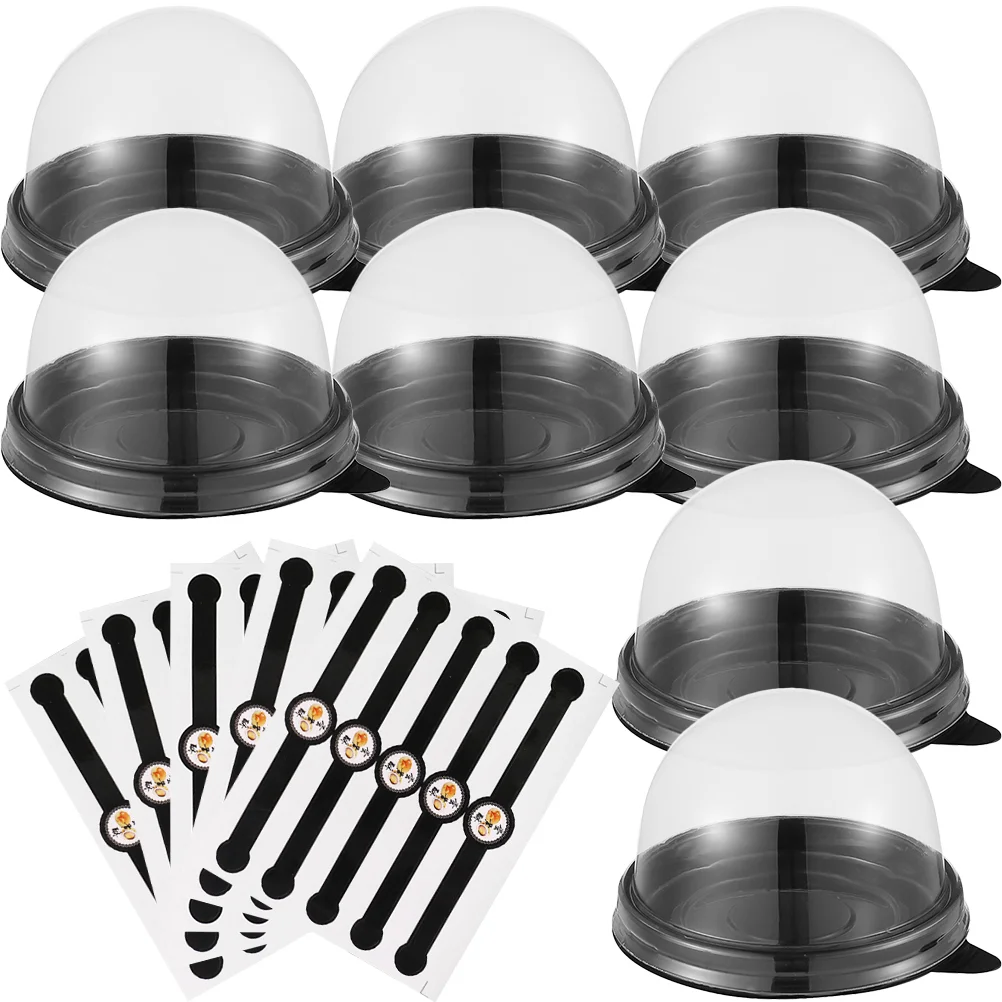 

50 Sets Compact Multi-function Portable Delicate Bakery Boxes Mousse Case Cake Boxes DIY Mousse Box for Daily Home Cake