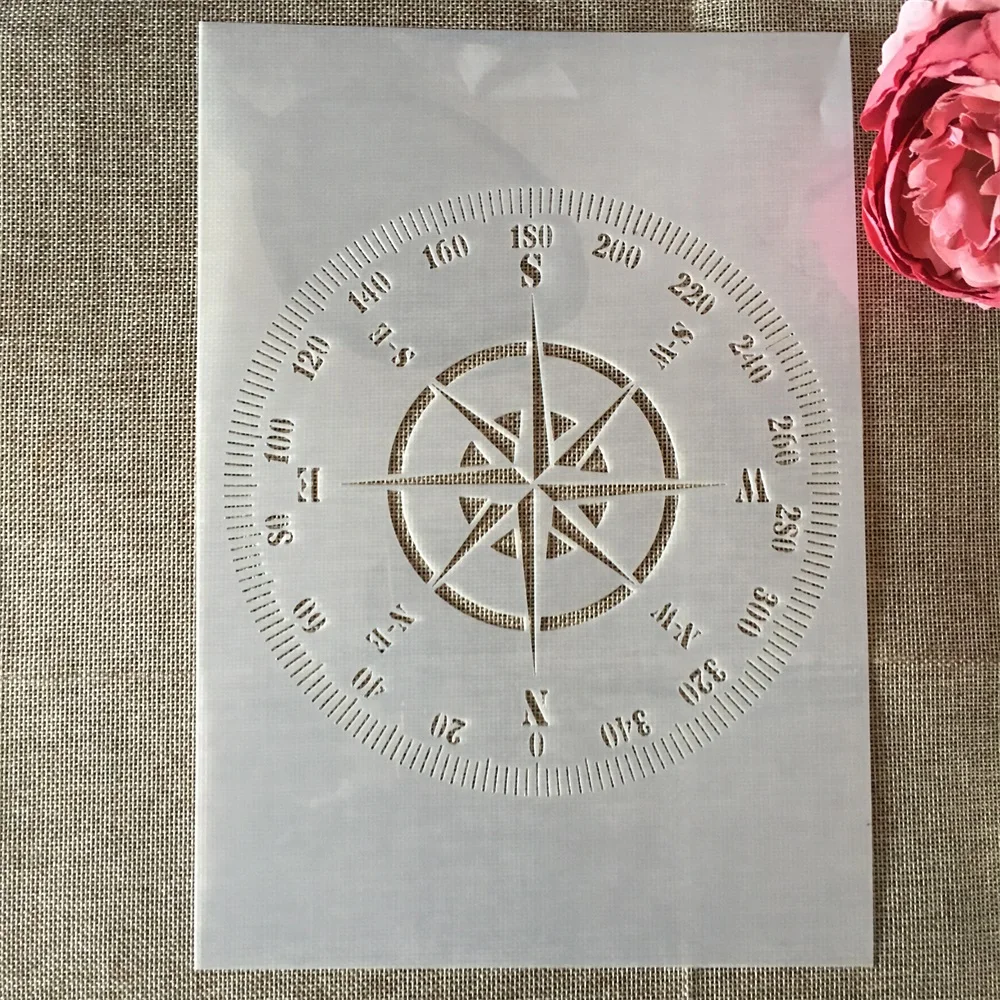 

A4 29cm Compass with Scale DIY Layering Stencils Wall Painting Scrapbook Coloring Embossing Album Decorative Template