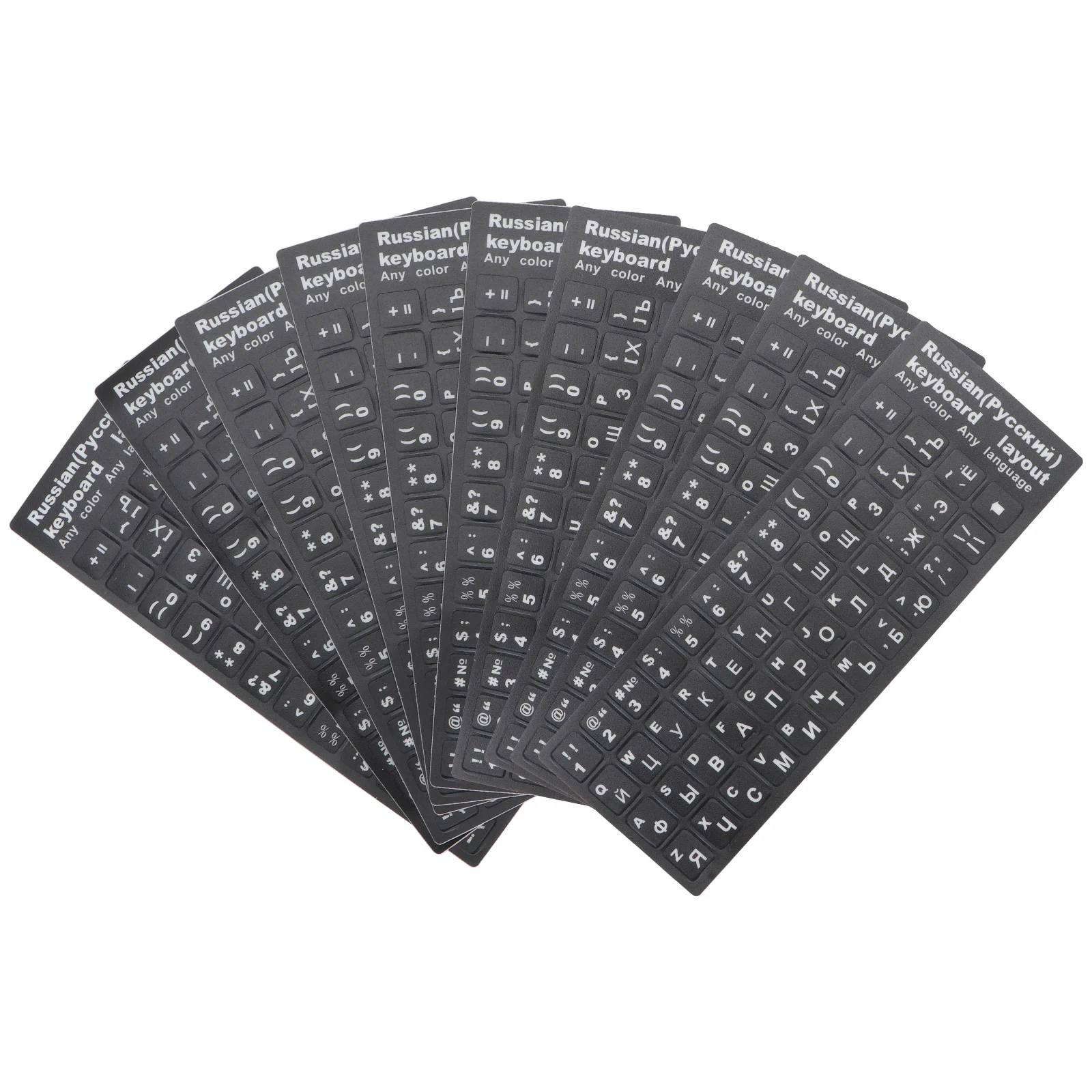 

10 Pcs Keyboard Stickers Universal Computer Protector Multi-language Letter Students Gift Keycap Convenient