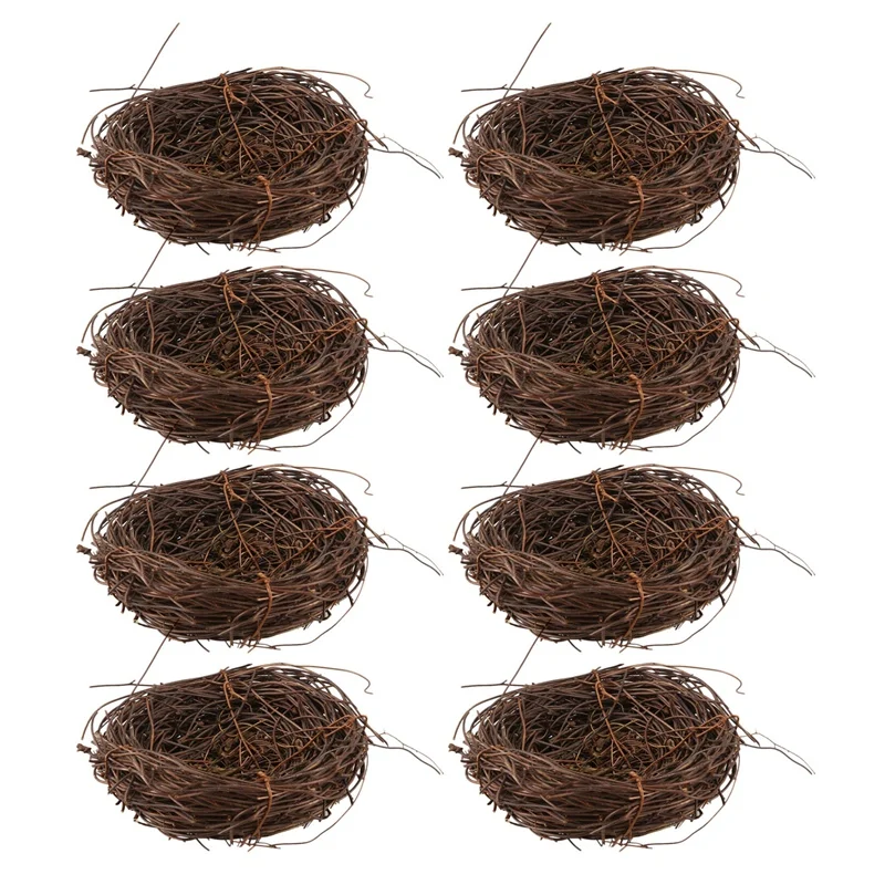 

8X Handmade Vine Twig Bird Nest Home Nature Craft Holiday For Photo Garden Decor