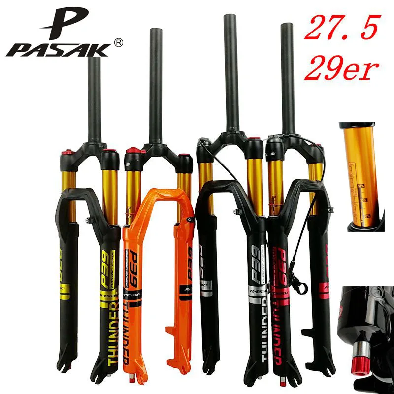 

PASAK mountain bike air fork bicycle front fork 27.5 29 "magnesium alloy aluminum alloy shoulder control wire control dampi