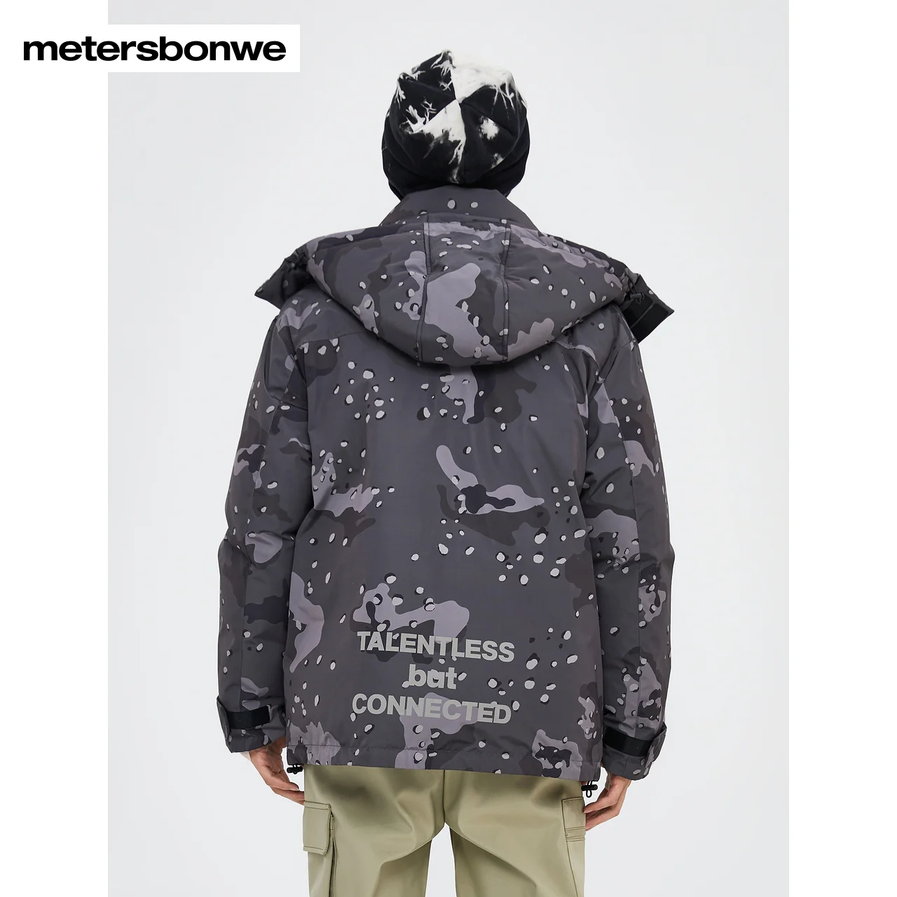 Metersbonwe Men's 22New Winter Stand Collar Removed Hooded Down Jacket 80%Duck Down Short Thick Warm Wear Loose Down Outwear
