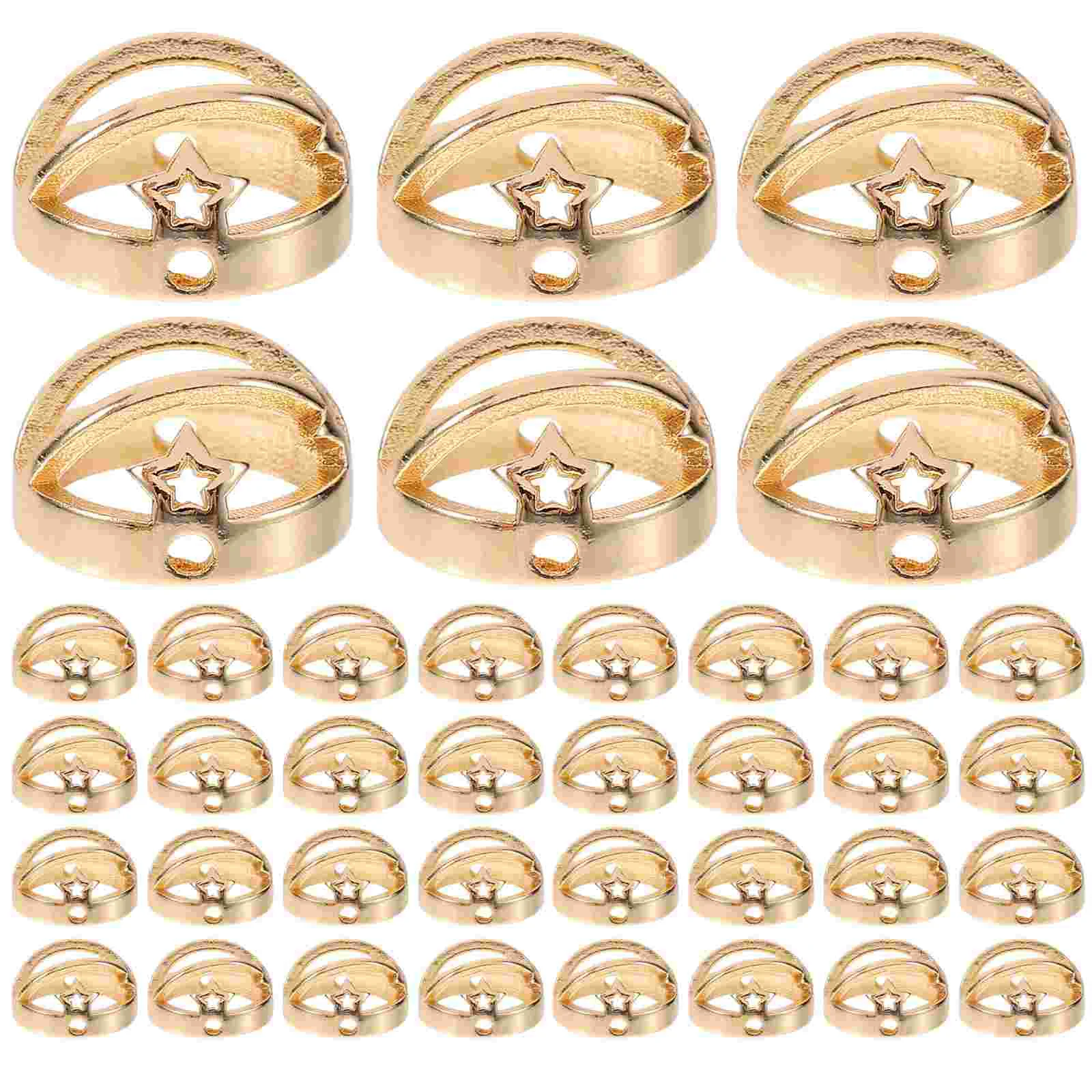 

50 Pcs Silver Dangle Earrings Jewelry Making Charms Necklace Star Preserve Color Supplies Copper Beads