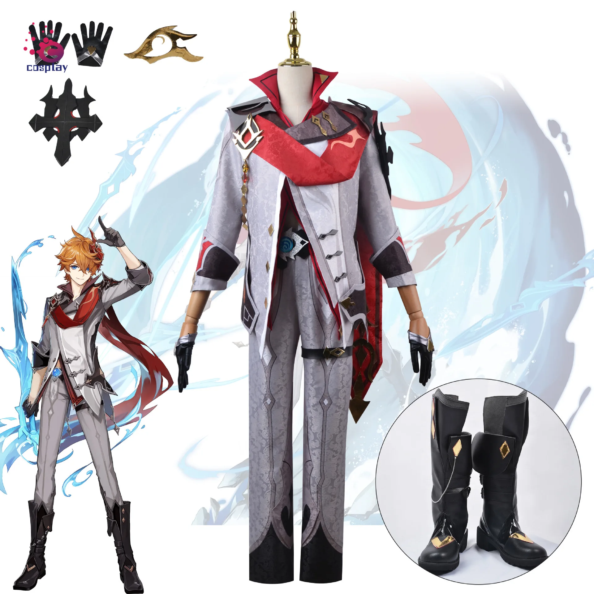 

Genshin Impact Dadaliya Cosplay Costume Uniform Wig Halloween for Men Sets Anime Dadaliya Ponytails Mixed Purple Roleplaying