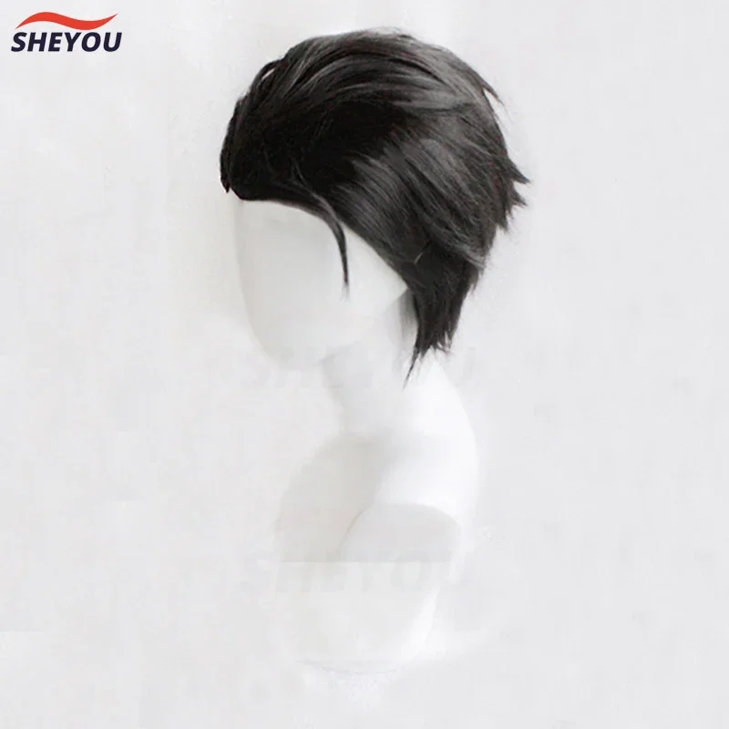 Короткие черные термостойкие синтетические волосы в стиле аниме Katsuki Yuuri