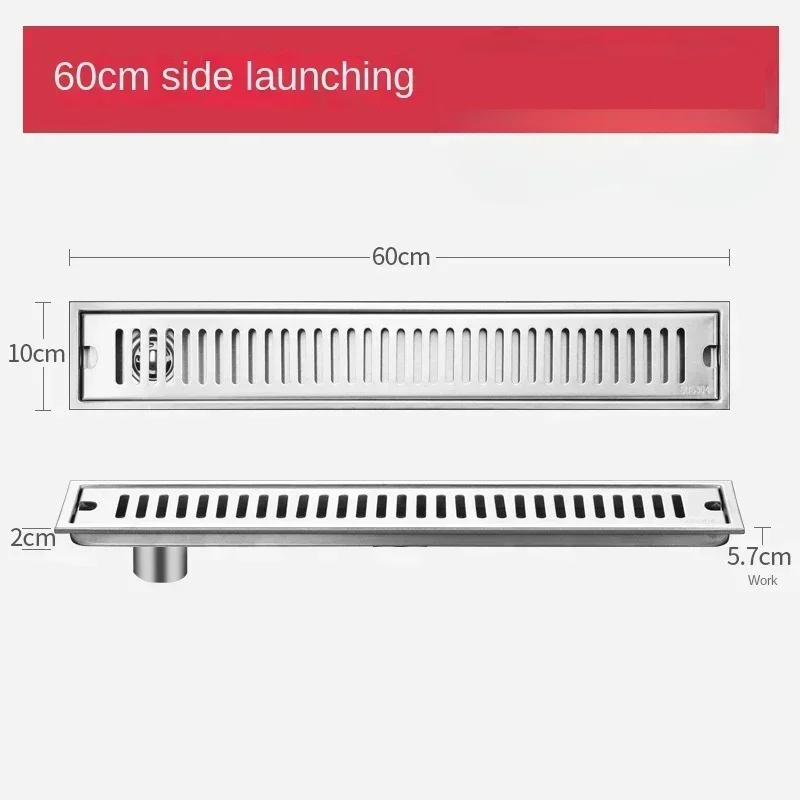 

Трап для пола в ванной комнате из нержавеющей стали 304, полосатый туалет, ванна, душ, длинный линейный дренаж, боковые сливы для пола, 20-60 см