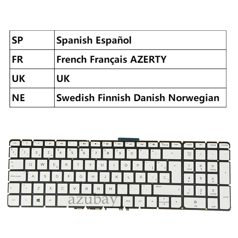 Клавиатура для ноутбука HP m6-aq 15z-ar 15t-aq 15t-aq100 15-au 15t-au 15t-au100 15-aw испанско-французская