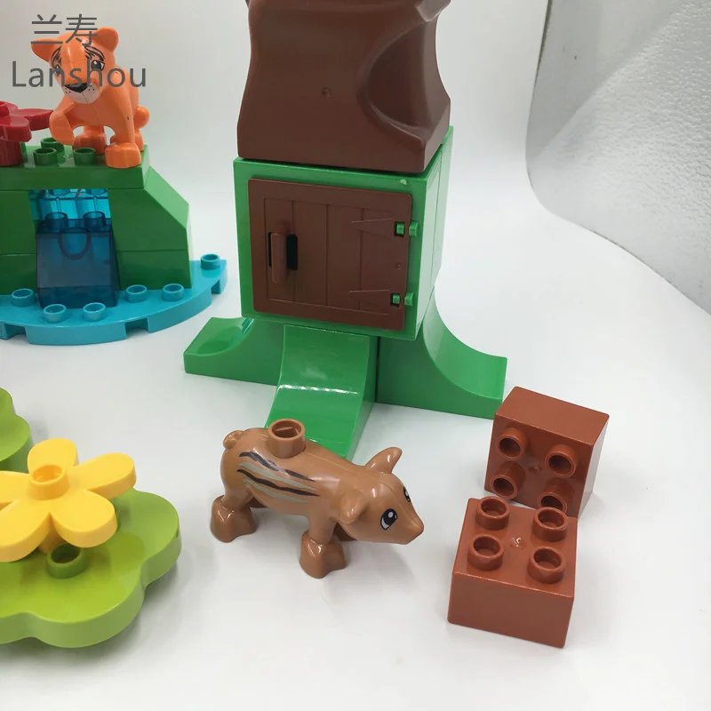 Большие строительные блоки серия лесных растений цветок трава дерево уличное