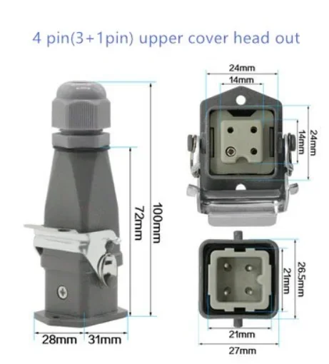 Прямоугольный авиационный разъем, HDC HA 4 5 6 8 Pin Водонепроницаемый сверхмощный разъем «папа» мама