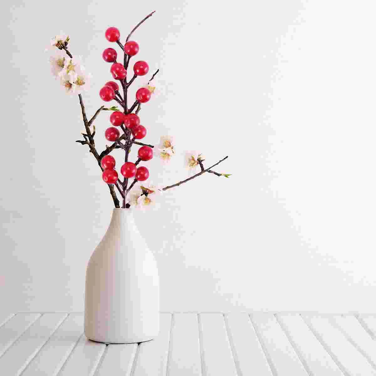 

10Pcs Red Berries for Christmas Tree Christmas Tree Pick Christmas Berries Floral Stems Red Berry Stems