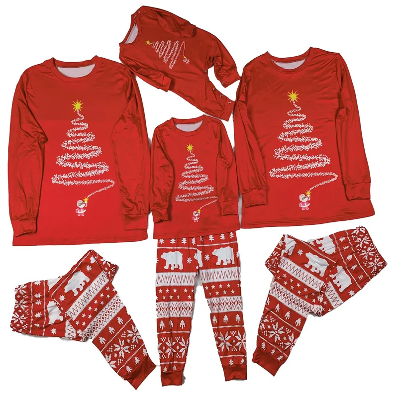 

2022 Christmas Family Matching Pajamas Autumn Winter Pajamas Set Mommy And Me Daddy Boys Girls Couple Puppy Home set