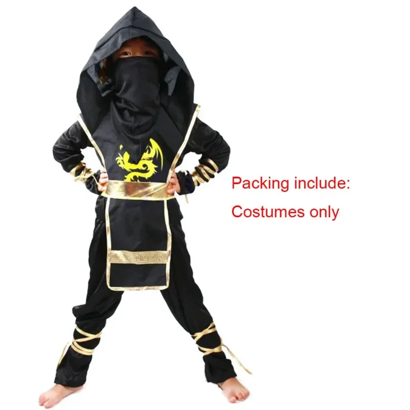 Ниндзя Косплей Детский Костюм Воин Мальчик Девушка Хэллоуин Вечерние Необычные