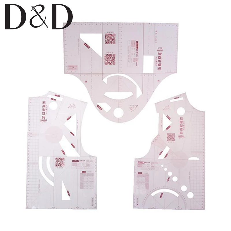 

3pcs Mini 1:5 Clothing Design Ruler Drawing Template Tailors Ruler Pattern Making Sewing Measure Ruler DIY Sewing Supplies