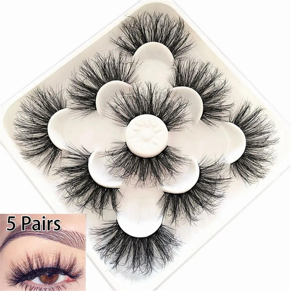 

5 пар пушистых объемных ресниц ручной работы для макияжа Wispy 8D искусственные норковые накладные ресницы длинные натуральные накладные ресн...