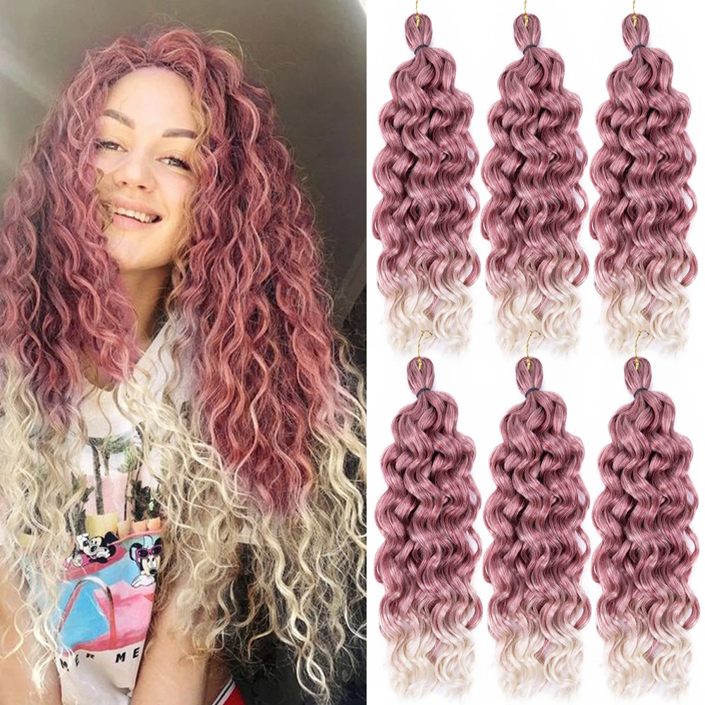 

18'' Synthetic Afro Curly Crochet Hair Hawaii Curl Hairstyle Ocean Wave Crochet Braid Hair Extension Braiding Hair For Women