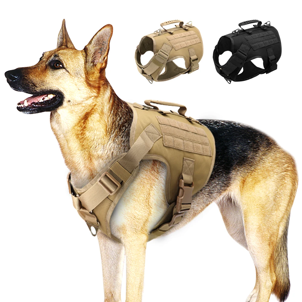 

Tactical Dog Harness Pet Military Training Dog Vest German Shepherd Dog Harness Molle Vest For Medium Large Dogs
