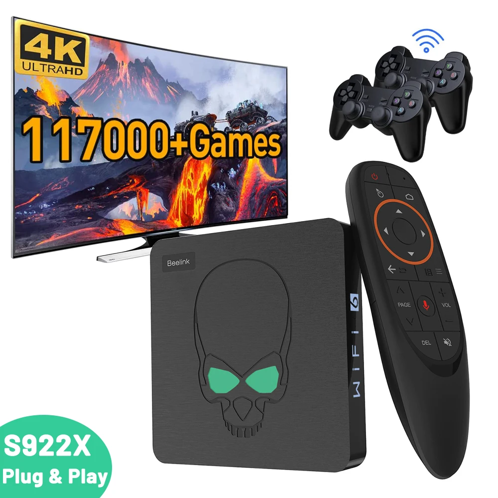 

Игровая консоль Super Conole X King S922X в стиле ретро Emuelec 4,5 совместимая с PS1/PSP/SS/DC/N64 50 + Эмулятор 117000 игр