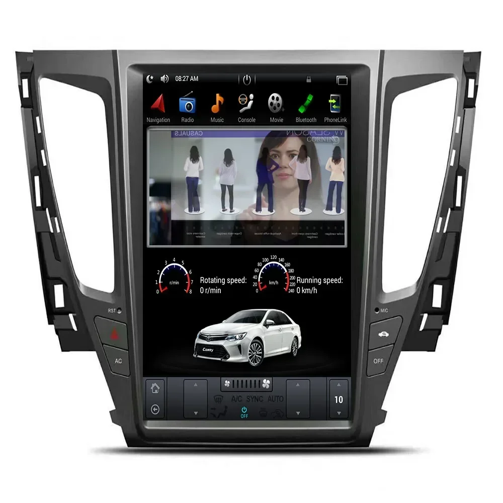 Автомобильный радиоприемник 15 дюймов с экраном Tesla RK PX6 для Mitsubishi Pajero Sport 2016 2017 2018 -