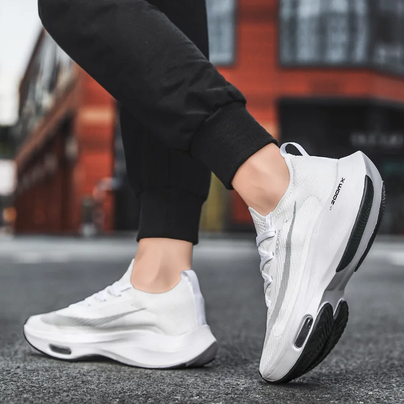 Running Shoes Fashion Men's Sneakers Jogging Lace Up Shock Absorption for Woman Cushioning Trainer Race Breathable Couple Shoes