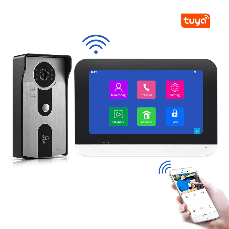 

WiFi Video Intercom Wireless Video Door Phone Entry Security System 1080P Doorbell Camera Support Smart Phone for Private House