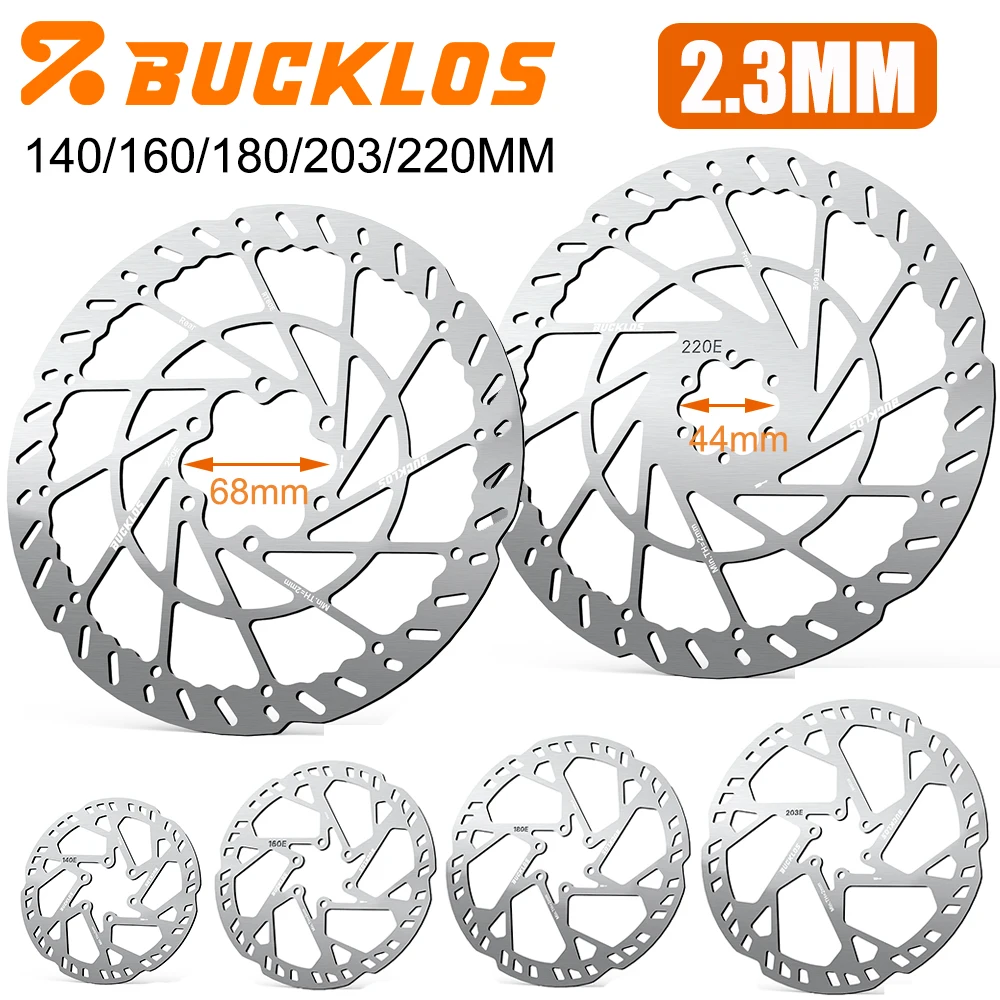 Фото Тормозной диск BUCKLOS 2.3 мм для электровелосипедов, 140/160/180/203 мм, 220 мм, для электровелосипедов и мотокроссовых мотоциклов, передний и задний №1