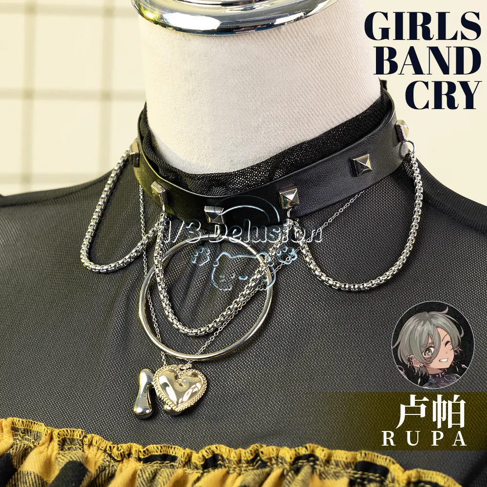 Фото Комплект для косплея по аниме-игре Girls Band Cry Rupa: женская униформа рок-группы с полным набором аксессуаров для Хэллоуина №5