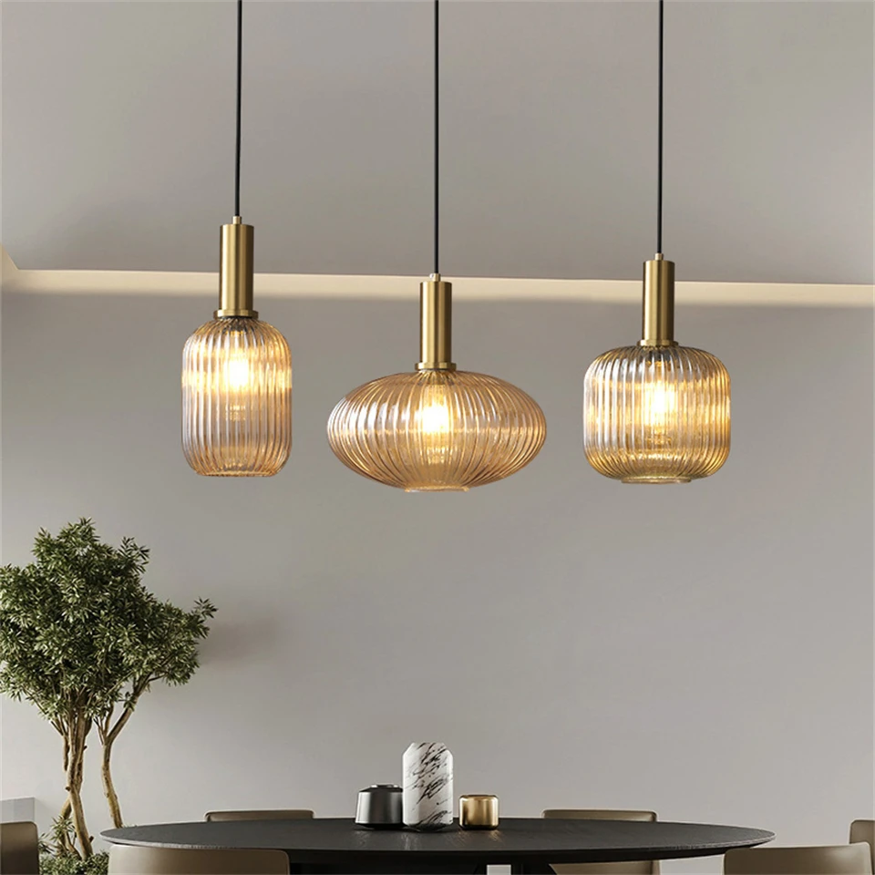 

Скандинавская стеклянная Подвесная лампа для ресторана, современный светильник для столовой, комнатное декоративное освещение для спальни, гостиной, кухни