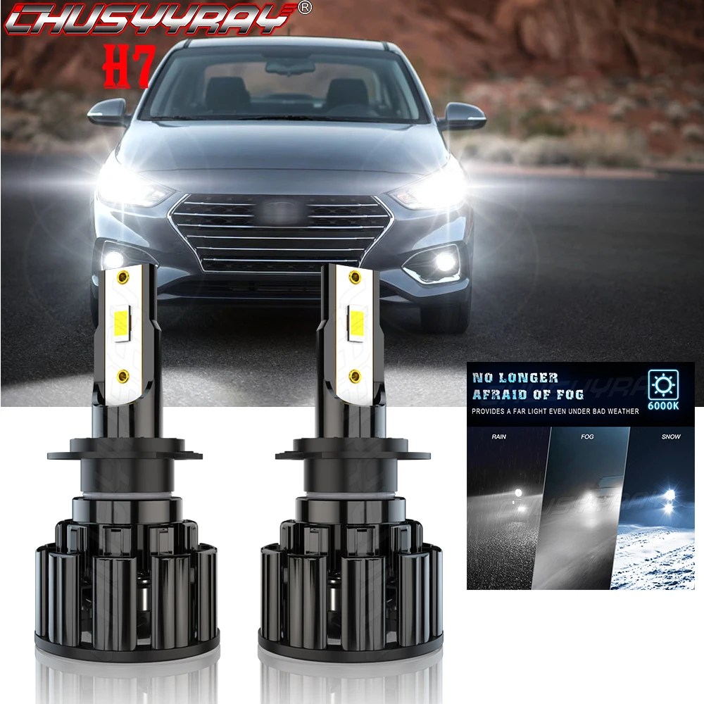 

CHUSYYRAY H7 Compatible For Hyundai Azera 2007-2010 Led Headlight Lamp Car CSP Chip H7 Minisize Easy To Install High Bright Bulb