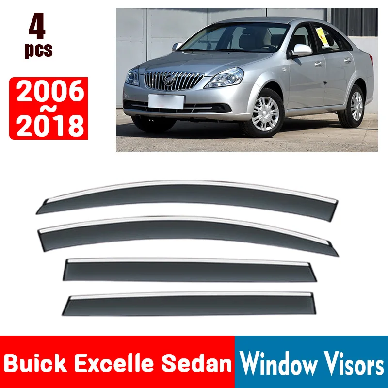 FOR Buick Excelle Sedan 2006-2018 Window Visors Rain Guard Windows Rain Cover Deflector Awning Shield Vent Guard Shade Cover