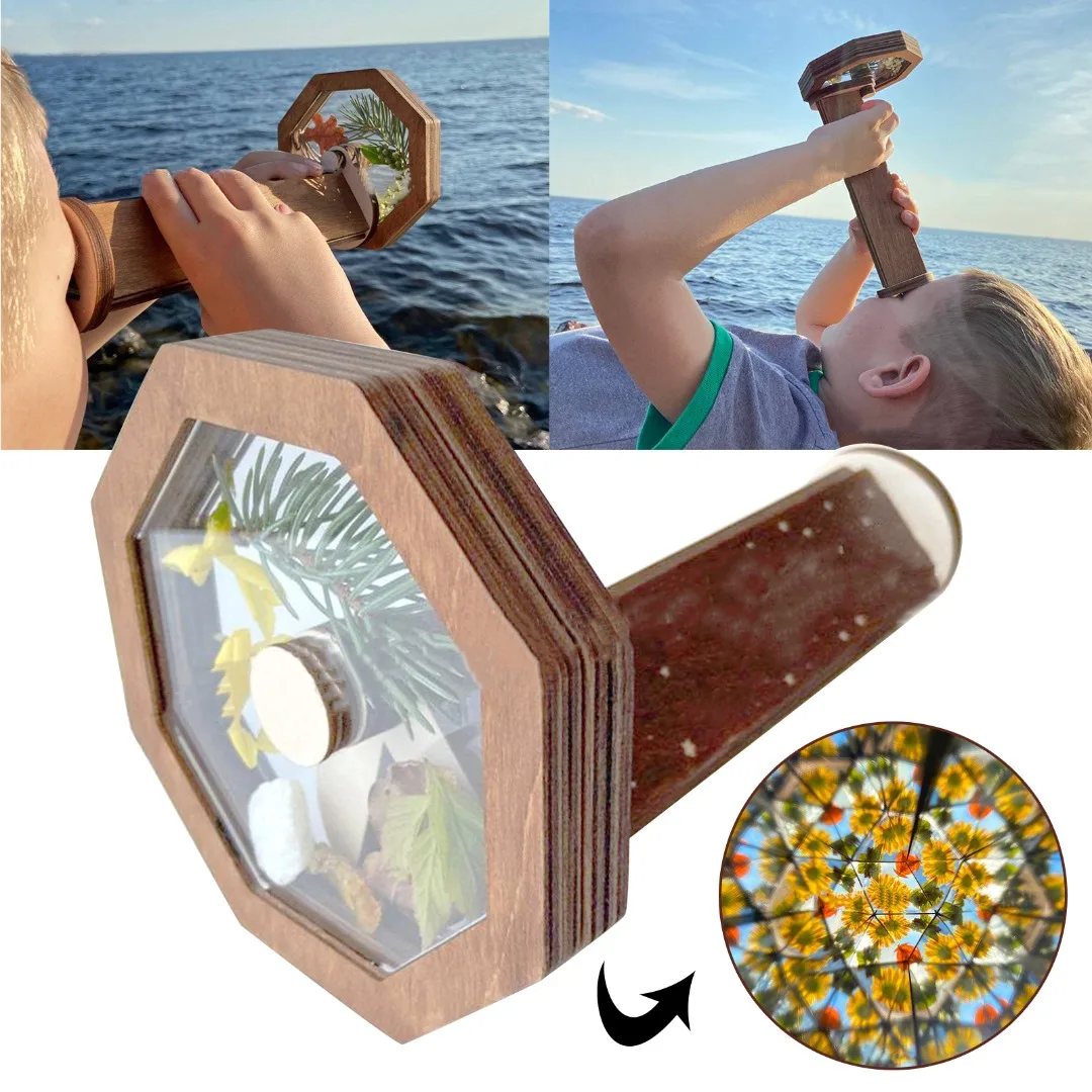 

1pc Creative DIY Kaleidoscope Kit Wooden Kids Toddler Imagination Toys Outdoor Parent-child Personalized Gifts