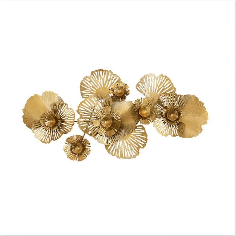 Dekoracje domowe Kutego żelaza Złota dekoracja wisząca na ścianie Klub Kwiat Wisiorek Dekoracja ścienna Pusta ściana