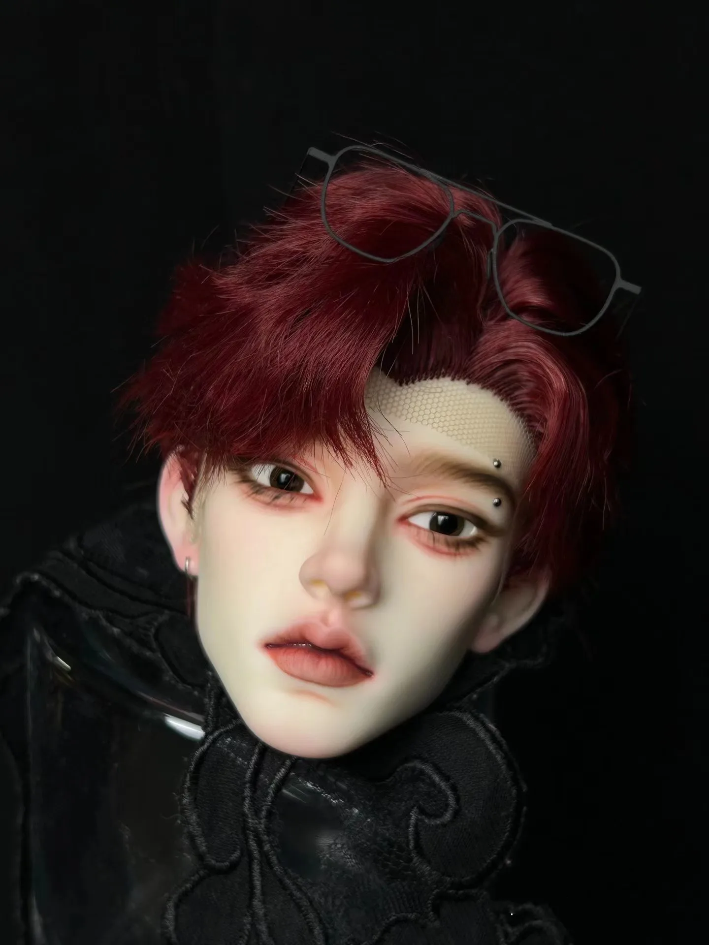 Стильные мужские локоны винно-красный золотой парик 1/3 BJD кукольные волосы