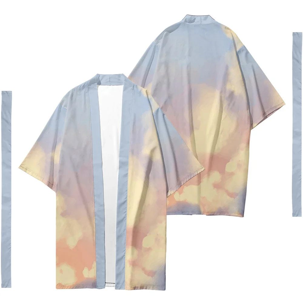 Традиционное японское этническое длинное кимоно для мужчин кардиган модное