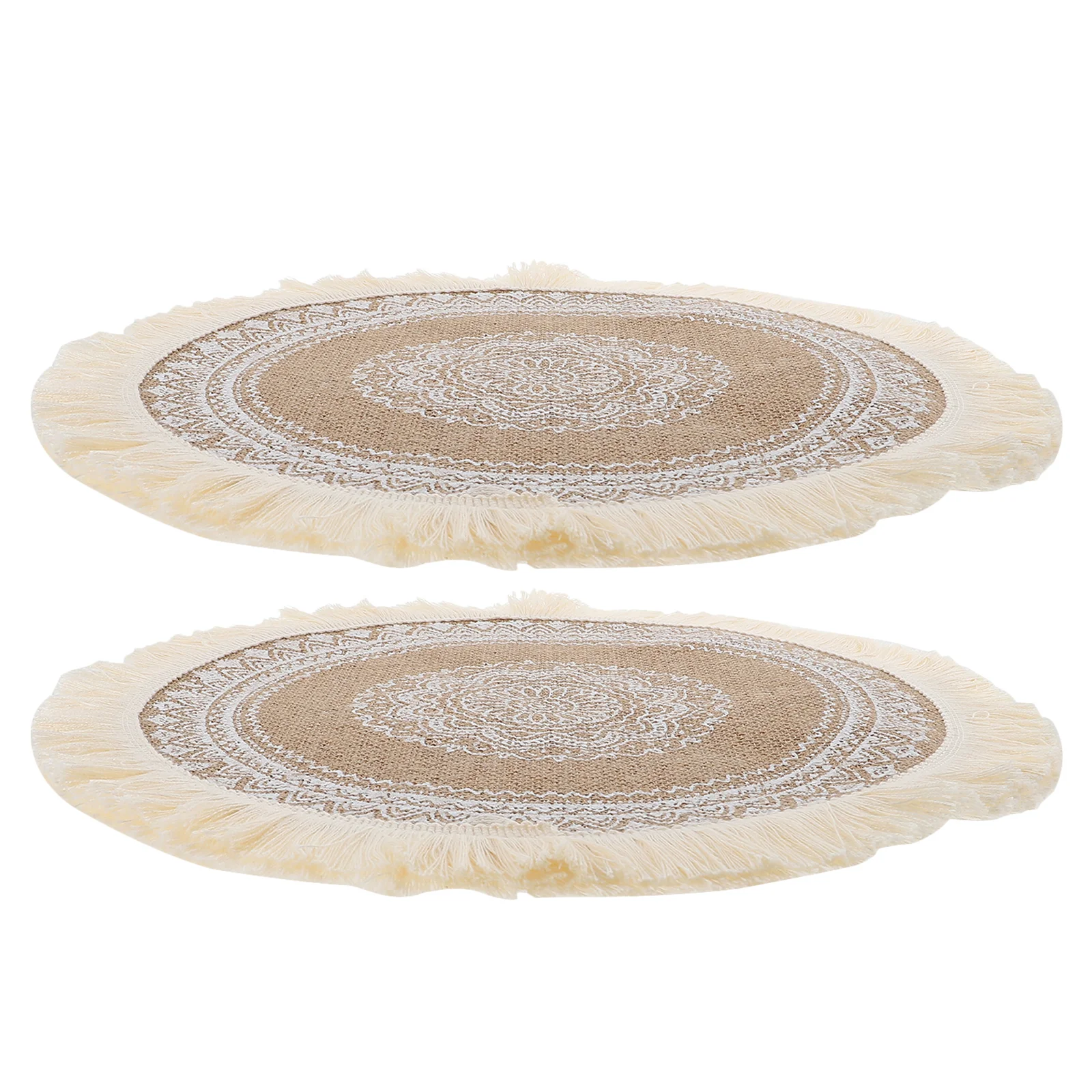 

2Pcs Round Placemats Insulated Placemats Anti-scald Placemats Dining Table Decor
