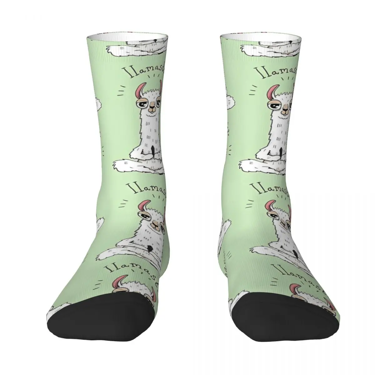

Llama Yoga Pose With Llamaste Sock Socks Men Women Polyester Stockings Customizable Hip Hop