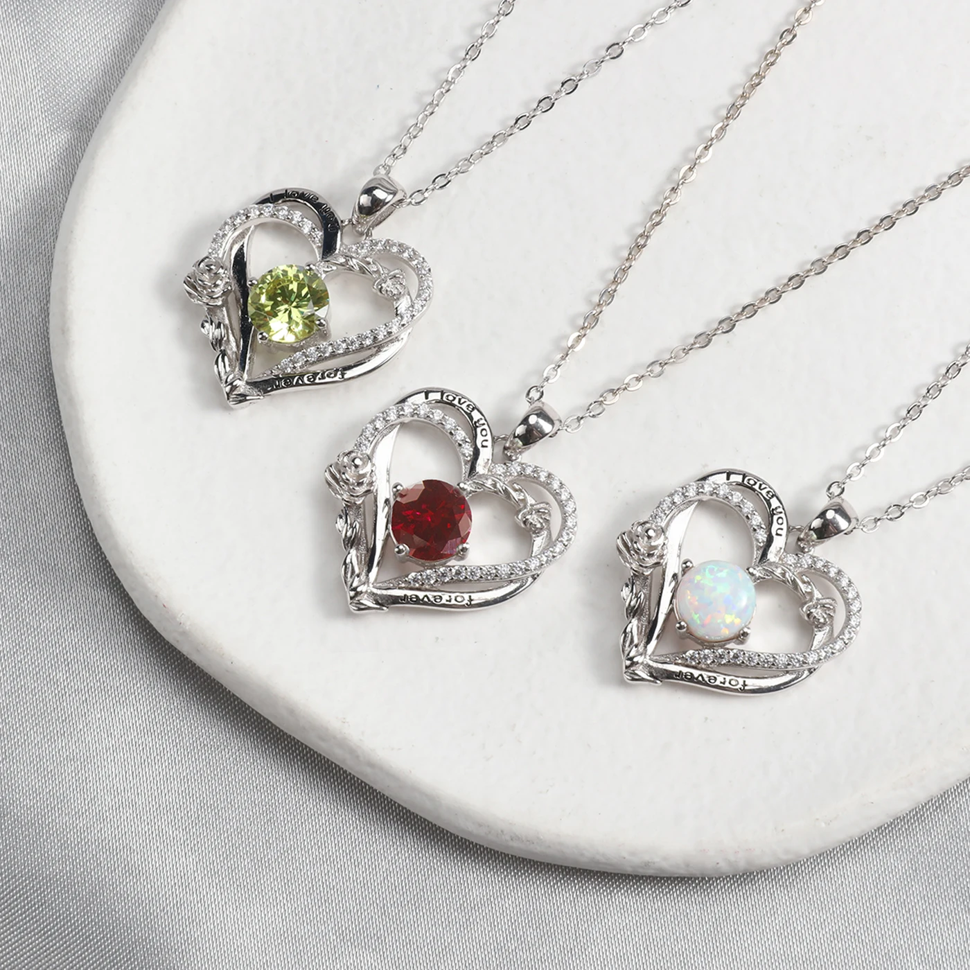 Серебряное ожерелье YYSuniee S925 с полым сердцем и розой