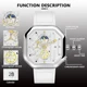 LIGE Mens Watch Square Sports Quartz Wristwatch 30M Waterproof Stopwatch Hollow out Watch for Men Date Clock Belt Military Watch Other Image