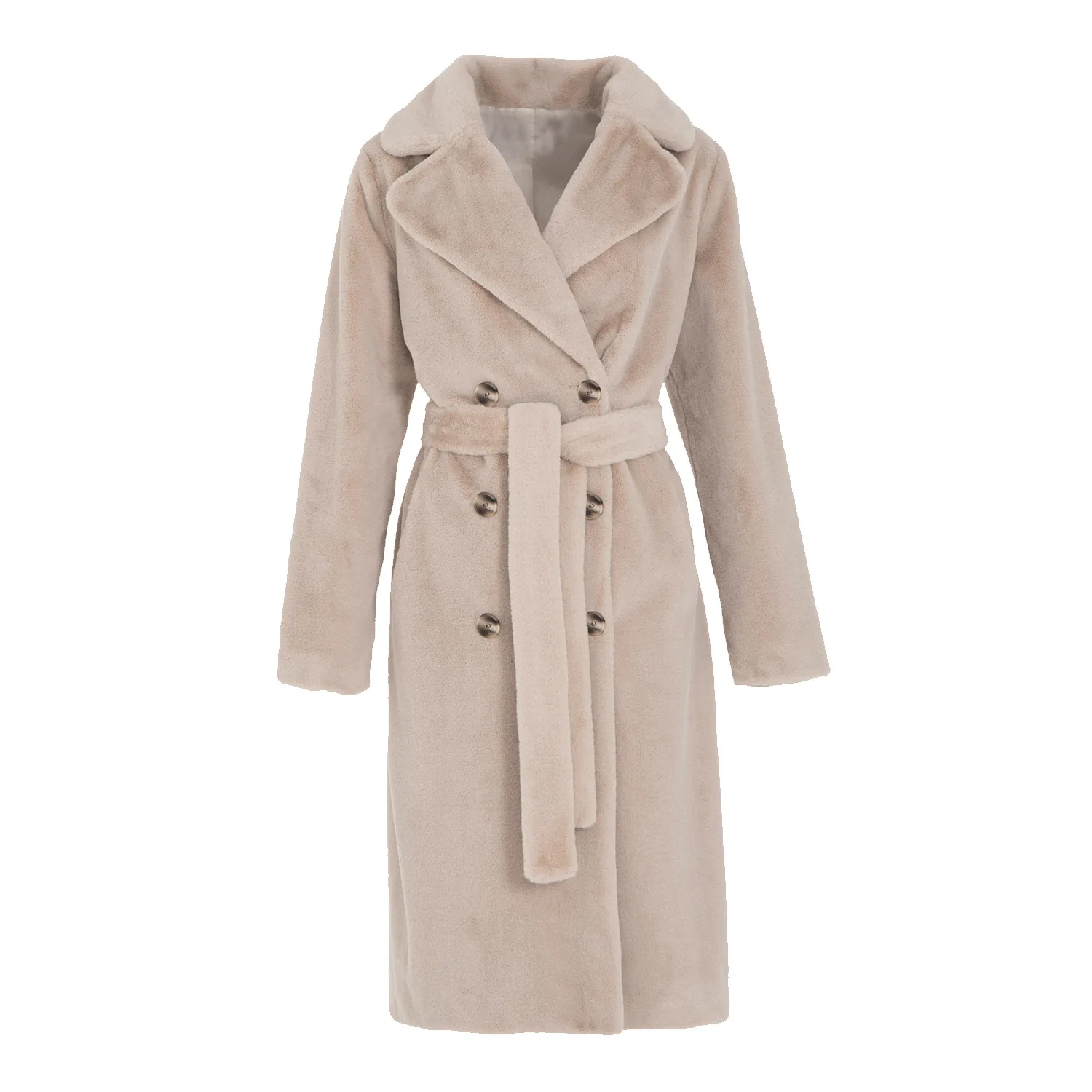 2022 New Winter Women'S High-Quality Artificial Rabbit Fur Coat Luxury Long Coat Loose Lapel Coat Thick Warm Women'S Plush Coat