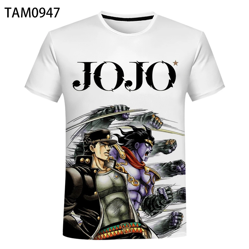 

Футболка JOJO's wonderful adventure с 3D принтом для мужчин и женщин, летний топ, Модная хлопковая детская футболка, футболка в стиле хип-хоп