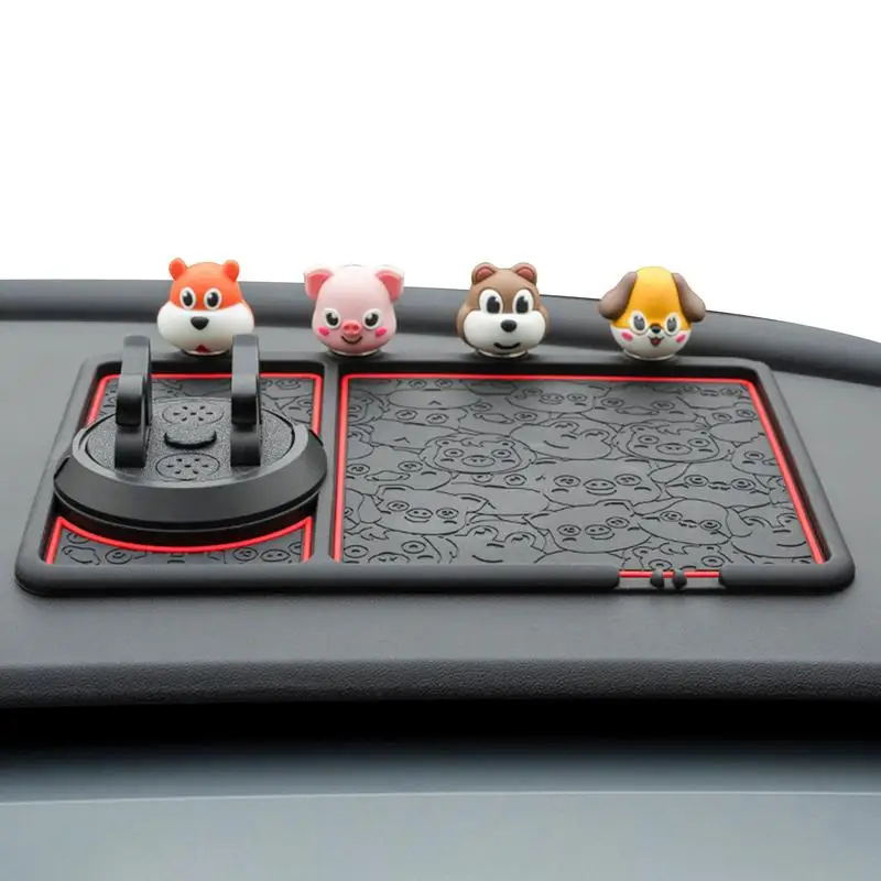 

Car Phone Holder Board Mat Anti-slip Car Sticky Pads With 360 Holder Cute Animal Dolls Aromatherapy Tablets Universal Car