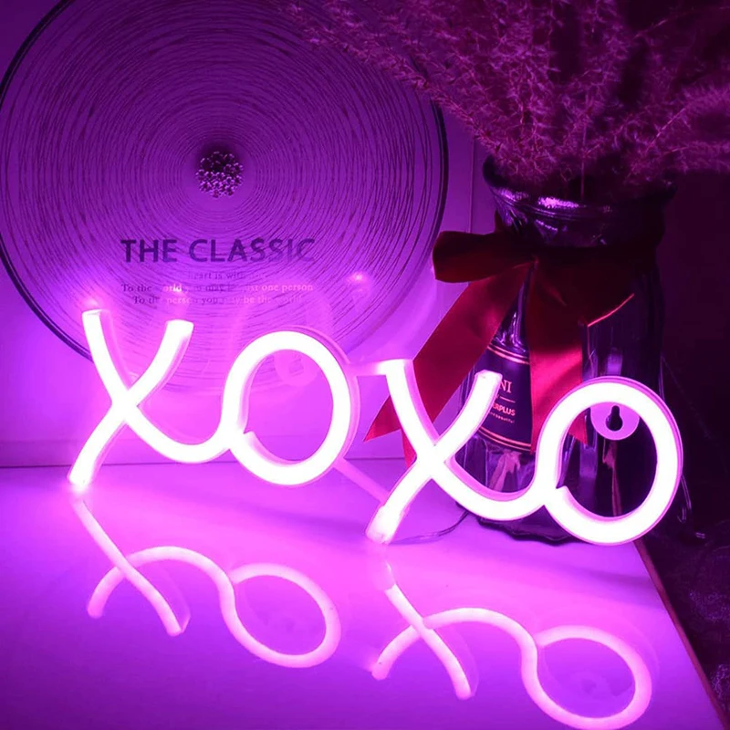 

Декоративная неоновая вывеска XOXO в форме игровой комнаты, акрилосветодиодный светодиодная неоновая батарея или блок питания USB, украшение ...