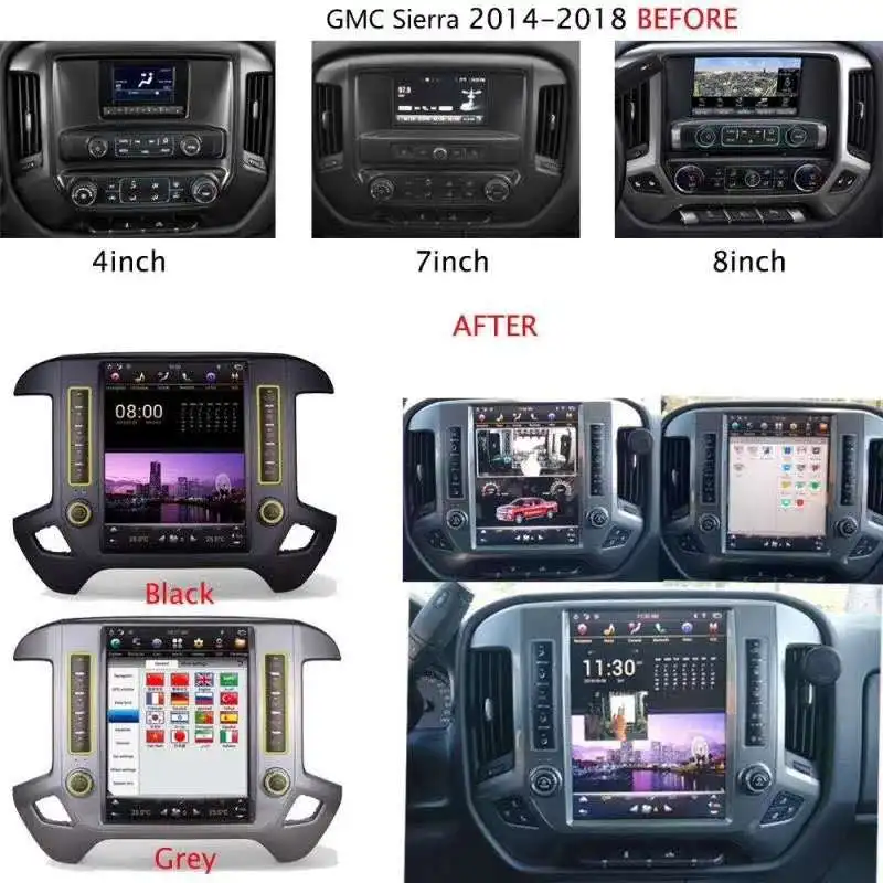 12.1'' NaviHua dvd player video factory price for GMC Sierra Navigation Android Vertical screen style Wireless Carplay - купить по